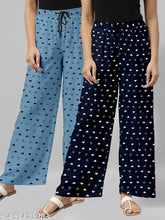 RoyalBlue/NavyBlue maxi length cotton blend women's pyjama combo pack (2 pieces). Charming heart design for a cozy night's sleep